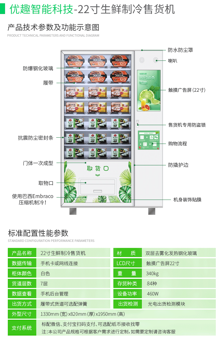 優(yōu)趣生活自動售賣生鮮機 無人新零售(圖3)