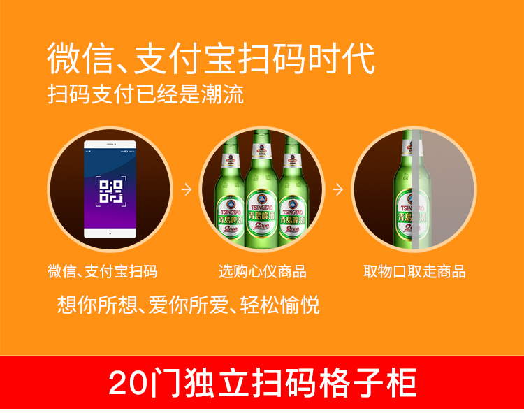 優(yōu)趣生活自動售賣機 獨立掃碼20門格子柜 無人新零售(圖2)